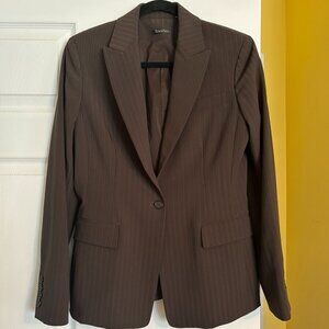 TAHARI Brown Pinstripe Women's Blazer Size 6